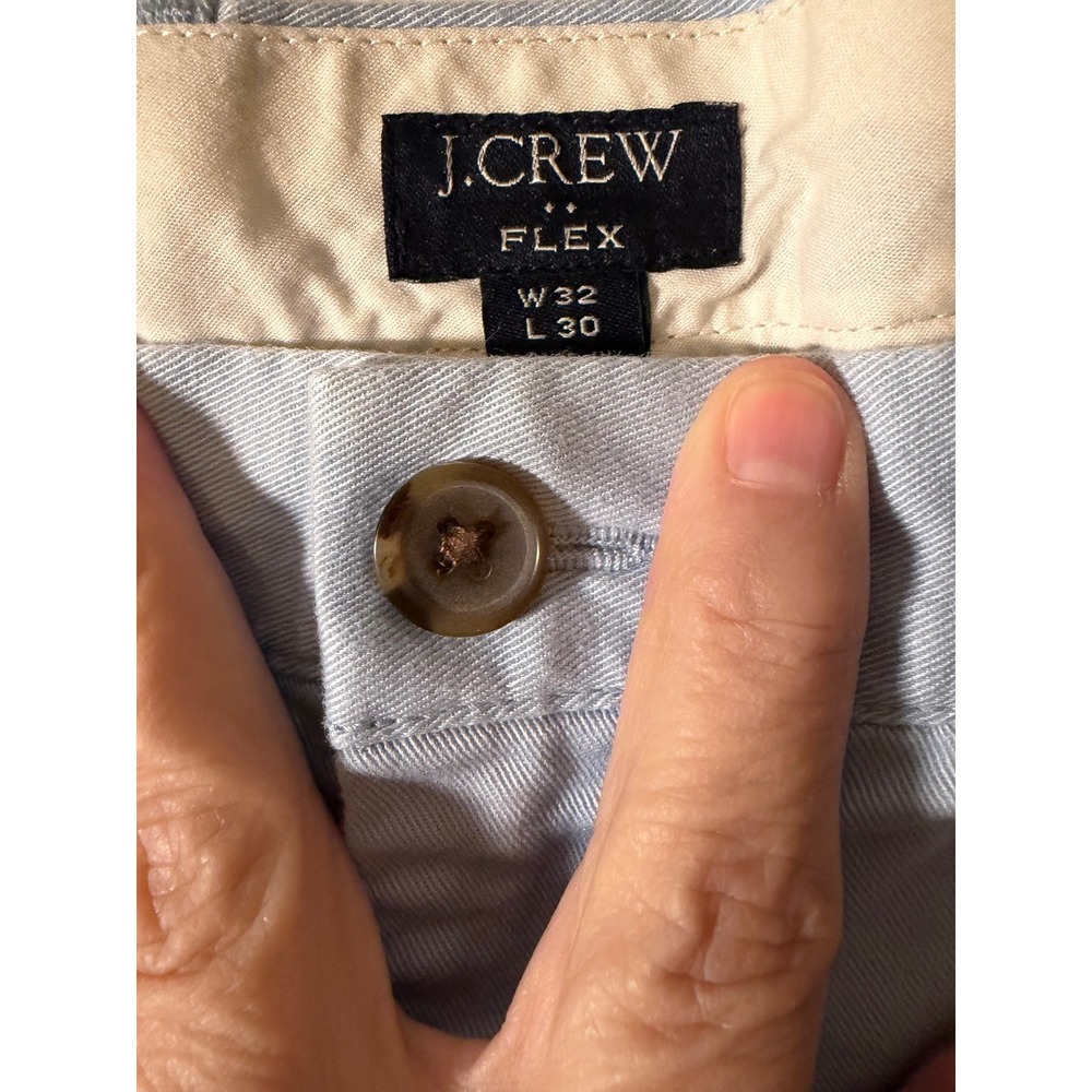 J.Crew Flex Slim Fit Chino Pants Light Blue Mens 32x30 Stretch Twill Trousers - Picture 2 of 6